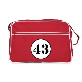 Numéro 43 quarante trois cadeau d'anniversaire - Sac Retro - rouge/blanc - Devant