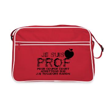 Je suis Prof - Sac Retro - rouge/blanc - Devant