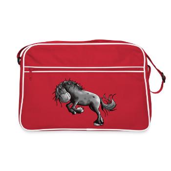 Sauvage Cheval frison - Chevaux - Sac Retro - rouge/blanc - Devant