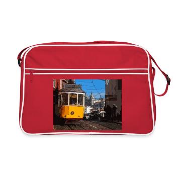 Tram in Lisbon - Retro Bag - red/white - Front