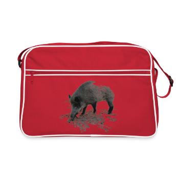Wild boar - Retro Bag - red/white - Front