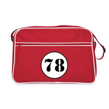 NUMÉRO 78 soixante dix huit cadeau d'anniversaire - Sac Retro - rouge/blanc - Devant