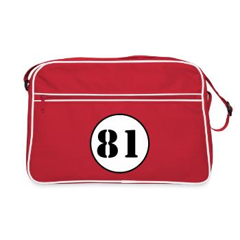 NUMÉRO 81 quatre-vingt-un cadeau d'anniversaire - Sac Retro - rouge/blanc - Devant