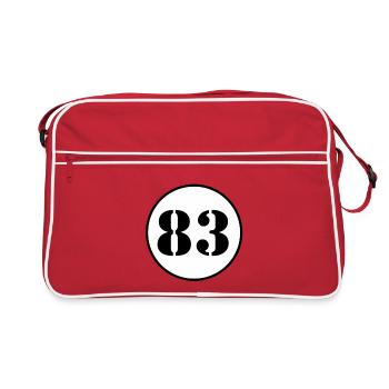 NUMÉRO 83 quatre-vingt-trois cadeau d'anniversaire - Sac Retro - rouge/blanc - Devant