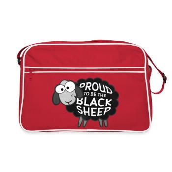 Fière d’être la brebis noire Mouton drôle Extérieur - Sac Retro - rouge/blanc - Devant