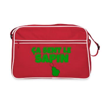 sapin, ça sent le sapin, Noël - Sac Retro - rouge/blanc - Devant