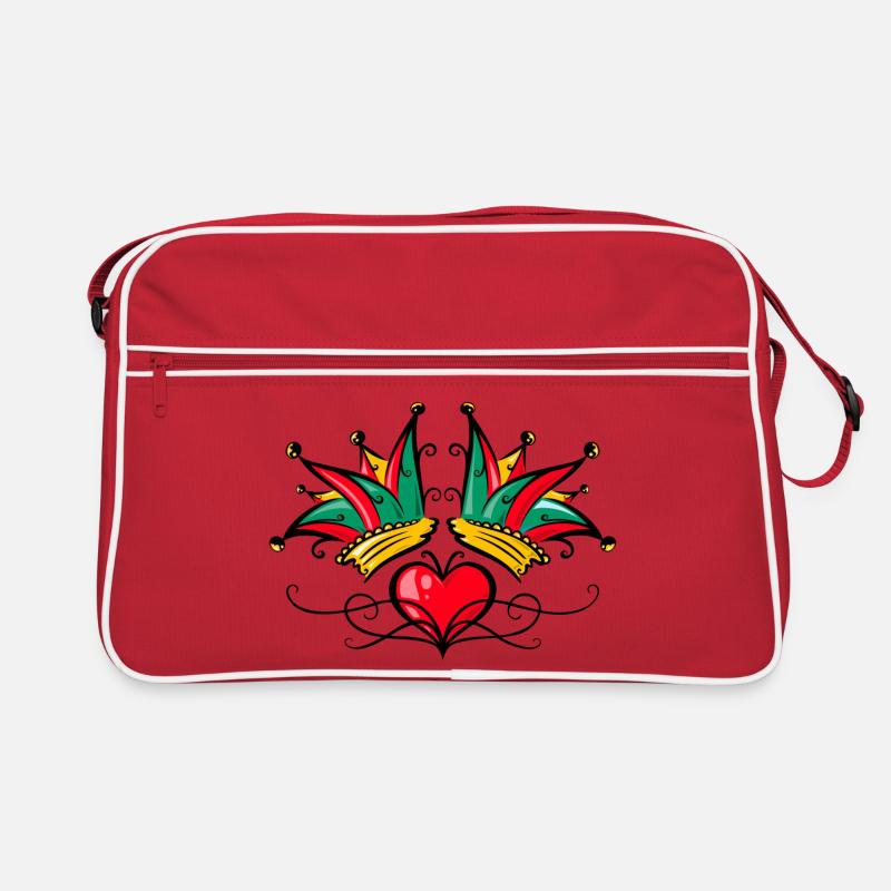 Tatouage de cœur de carnaval Fool’s Cap Sac Retro
