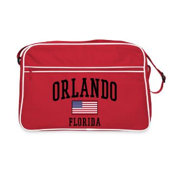Orlando : Design en Floride avec drapeau américain - Sac Retro - rouge/blanc - Devant