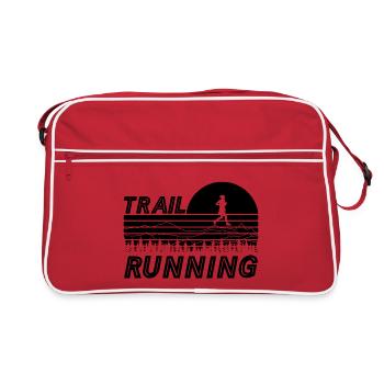 Trail running au coucher du soleil avec montagnes et Wa - Sac Retro - rouge/blanc - Devant