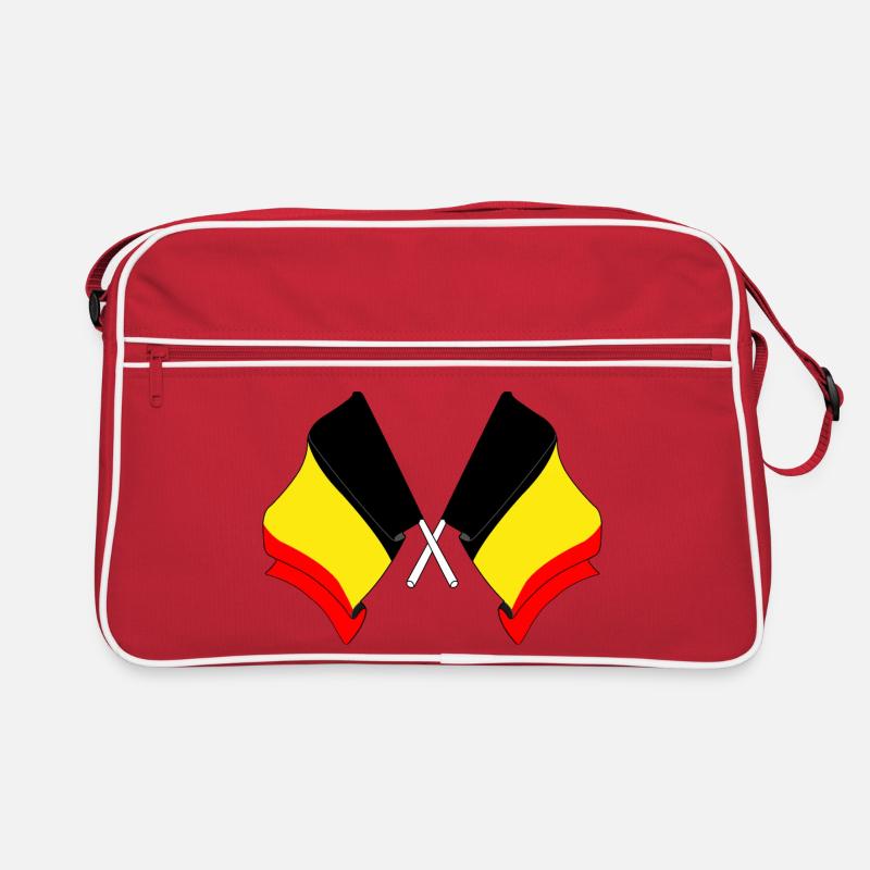 Two flags Belgium crossed Retro Bag