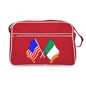 Drapeau des États-Unis et drapeau de l’Irlande - Sac Retro - rouge/blanc - Devant