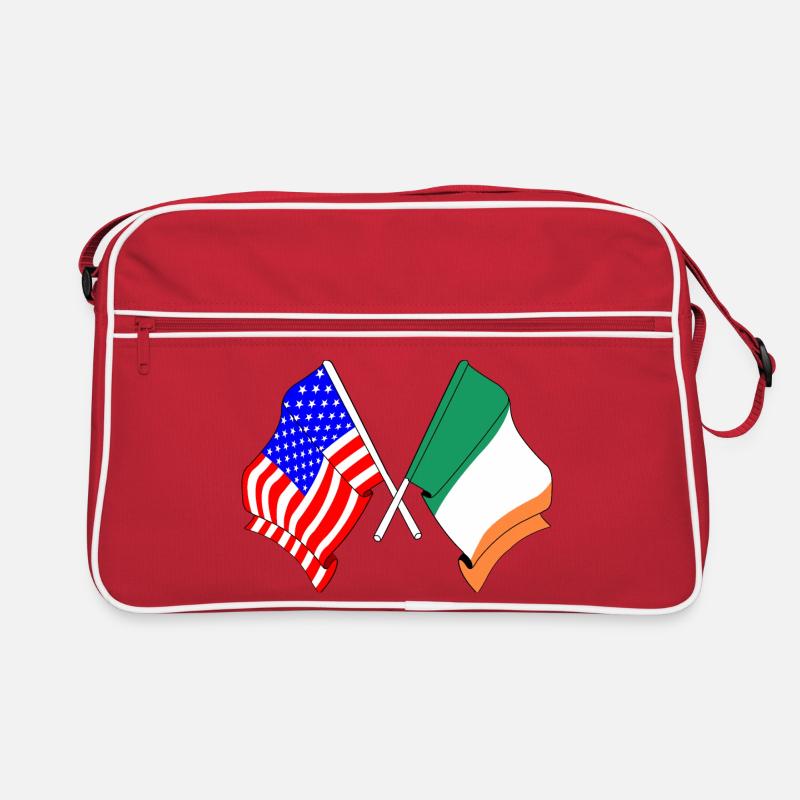 Drapeau des États-Unis et drapeau de l’Irlande Sac Retro