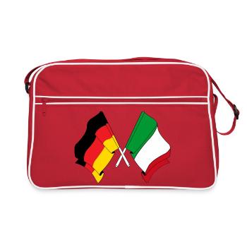 Drapeau de l’Allemagne et drapeau de l’Italie - Sac Retro - rouge/blanc - Devant