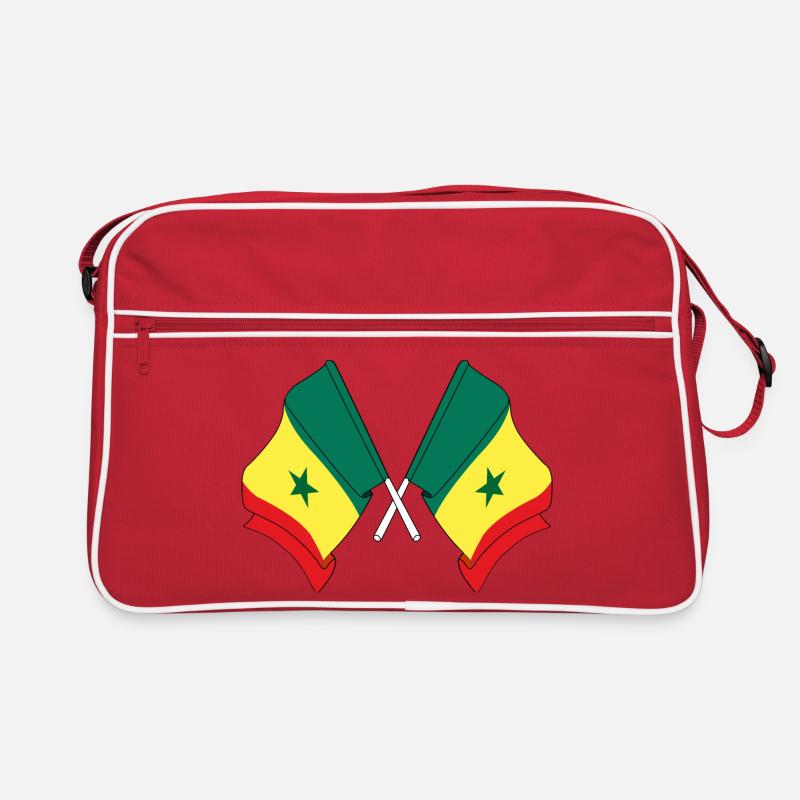 Two flags Senegal crossed Retro Bag