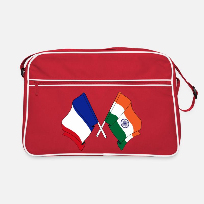 Drapeau de la France et drapeau de l’Inde Sac Retro