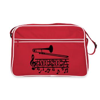 Logo de la musique du trombone - Sac Retro - rouge/blanc - Devant