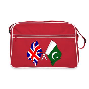 Drapeau de l’Angleterre et drapeau du Pakistan - Sac Retro - rouge/blanc - Devant