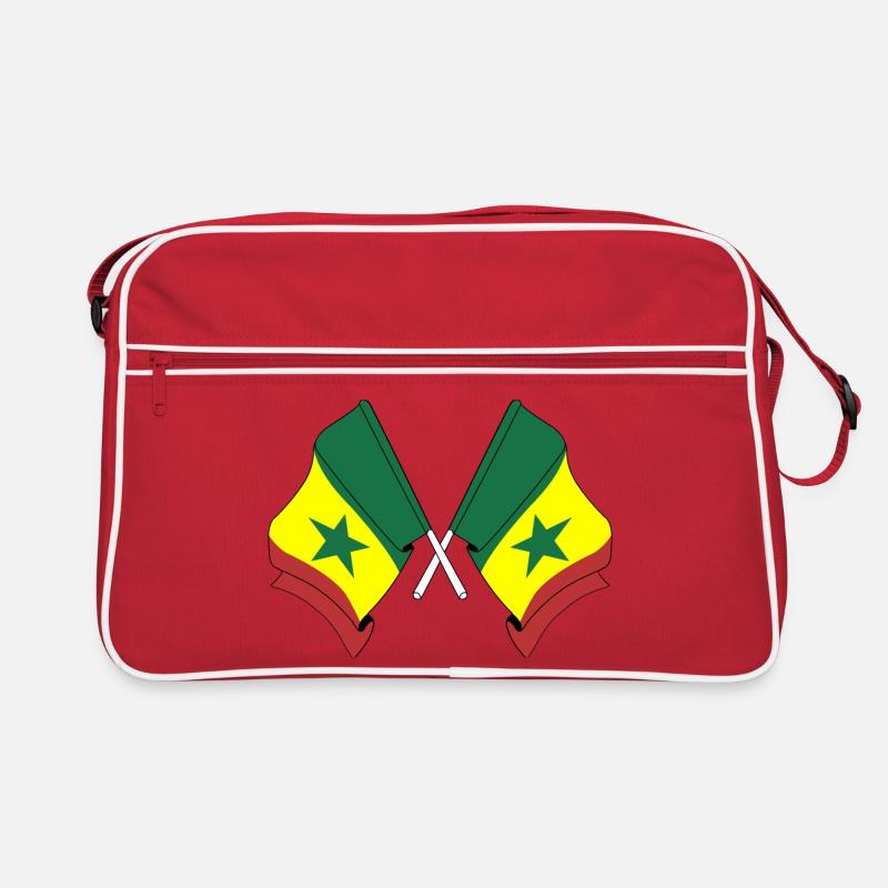 Deux drapeaux croisés du Sénégal Sac Retro