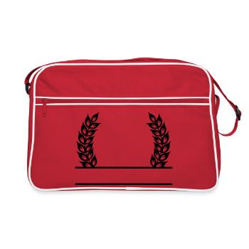 Grain Wreath Name Banner - Retro Bag - red/white - Front