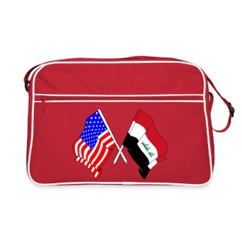 Drapeau des États-Unis et drapeau de l’Irak - Sac Retro - rouge/blanc - Devant
