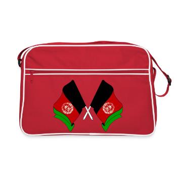Deux drapeaux croisés de l’Afghanistan - Sac Retro - rouge/blanc - Devant