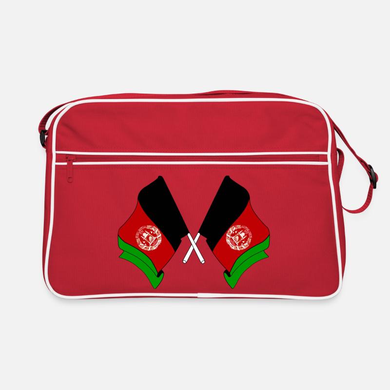 Deux drapeaux croisés de l’Afghanistan Sac Retro