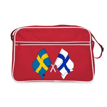 Flagge Schweden, Flagge Finnland - Retro Tasche - Rot/Weiß - Vorne