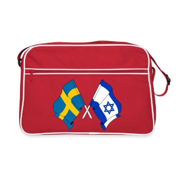 Drapeau de la Suède, drapeau d’Israël - Sac Retro - rouge/blanc - Devant