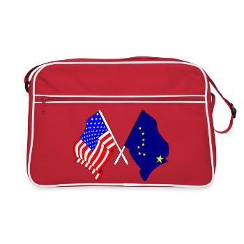 Drapeau des États-Unis et drapeau de l’Alaska - Sac Retro - rouge/blanc - Devant