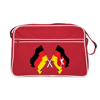 Drapeau de l’Allemagne et drapeau de la Basse-Saxe croisés - Sac Retro - rouge/blanc - Devant