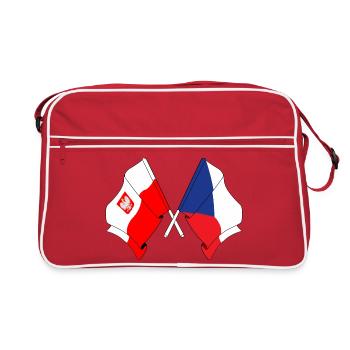 Drapeau Pologne, République tchèque - Sac Retro - rouge/blanc - Devant