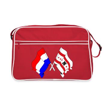 Drapeau des Pays-Bas, croix de la Drenthe - Sac Retro - rouge/blanc - Devant