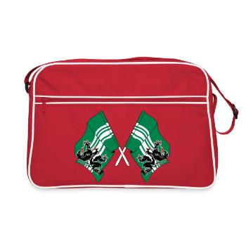 Deux drapeaux Flandre orientale Belgique - Sac Retro - rouge/blanc - Devant