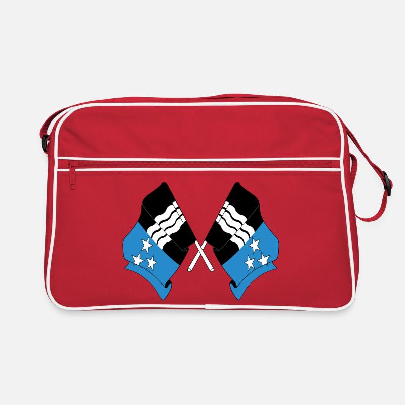 Zwei Flaggen der Aargauer Schweiz Retro Tasche