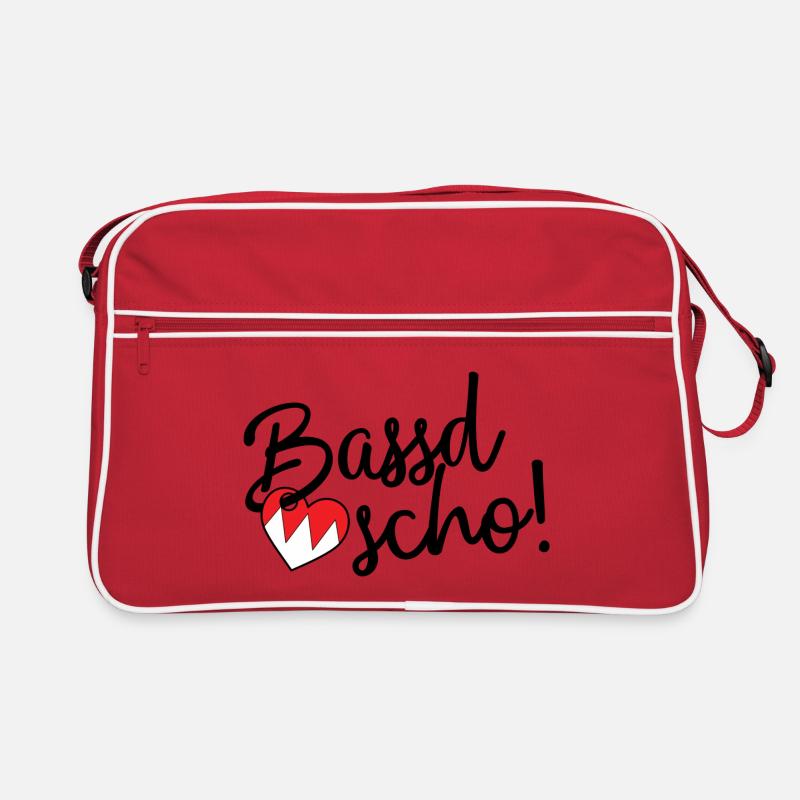 Bassd scho! - Retro Tasche - Rot/Weiß