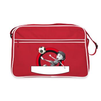 Footballer kicks out of the circle - Retro Bag - red/white - Front