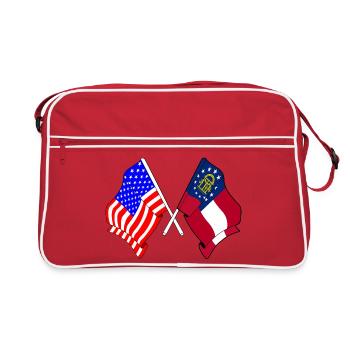 Drapeau des États-Unis et de l’État de Géorgie franchis - Sac Retro - rouge/blanc - Devant