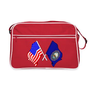 USA and State of New Hampshire Flag Crossed - Retro Bag - red/white - Front