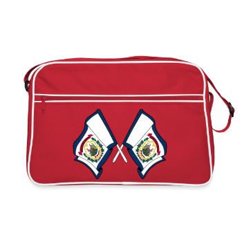 Zwei Flaggen durchquerten West Virginia - Retro Tasche - Rot/Weiß - Vorne