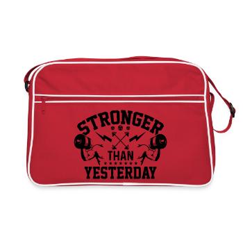 Plus fort qu’hier - Sac Retro - rouge/blanc - Devant
