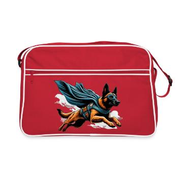 Super Dog Belgian Shepherd Cape Gift - Retro Bag - red/white - Front