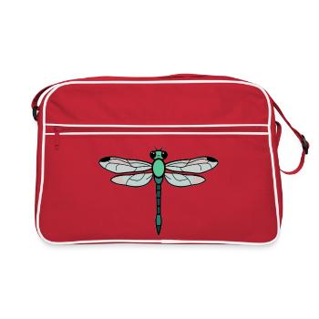Libelle - Retro Tasche - Rot/Weiß - Vorne