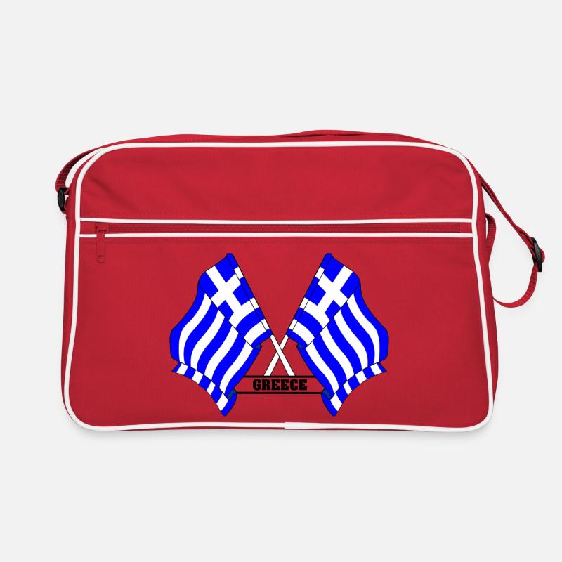 Drapeaux grecs croisés avec texte Sac Retro