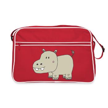 Playful hippo charm for children - Retro Bag - red/white - Front