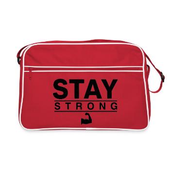 Restez fort Audacieux Design inspirant - Sac Retro - rouge/blanc - Devant