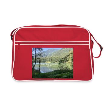 Scène naturelle paisible avec lac et forêt - Sac Retro - rouge/blanc - Devant