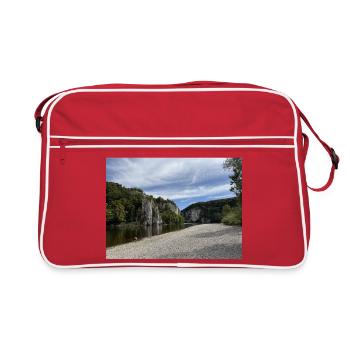 Kelheim River Cliffs Landscape Danube Gorge - Retro Bag - red/white - Front