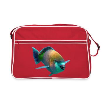 Colorful Fish Pop Art - Retro Bag - red/white - Front