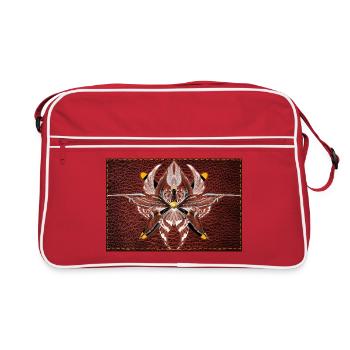 Mandala Firewing sur aspect cuir - Sac Retro - rouge/blanc - Devant