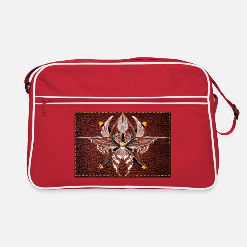 Firewing Mandala on Leather Look Retro Bag